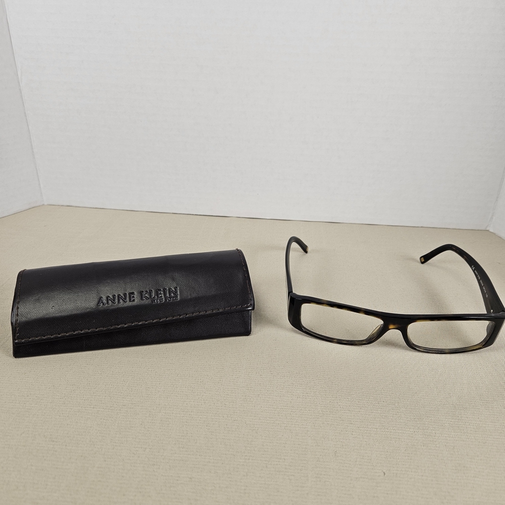 Pre-owned Anne Klein Black Leather Glasses Case